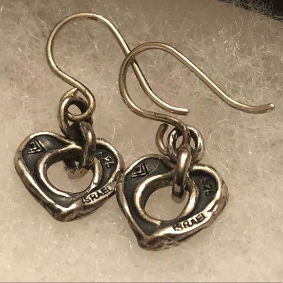 Silpada Artisan Oxidized Sterling Silver Cutout Heart Dangle Earrings W1912 - Picture 16 of 16